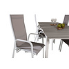 Levels tuinmeubelset tafel 100x229/310cm en 6 stoel Copacabana wit, grijs.