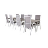 Levels tuinmeubelset tafel 100x229/310cm en 8 stoel Copacabana wit, grijs.