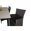 Levels tuinmeubelset tafel 100x229/310cm en 6 stoel Knick zwart, grijs.