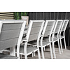 Levels tuinmeubelset tafel 100x229/310cm en 10 stoel Levels wit, grijs.