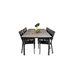 Levels tuinmeubelset tafel 100x229/310cm en 6 stoel Levels zwart, grijs.