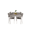 Levels tuinmeubelset tafel 100x229/310cm en 6 stoel Levels wit, grijs.