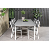 Levels tuinmeubelset tafel 100x229/310cm en 6 stoel Levels wit, grijs.