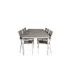 Levels tuinmeubelset tafel 100x229/310cm en 6 stoel Levels wit, grijs.