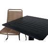 Way tuinmeubelset tafel 70x70cm en 2 stoel stapelL Lindos zwart.