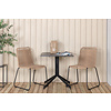 Way tuinmeubelset tafel 70x70cm en 2 stoel stapelL Lindos zwart.