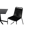 Way tuinmeubelset tafel 70x70cm en 2 stoel stapelS Lindos zwart.