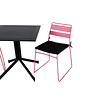 Way tuinmeubelset tafel 70x70cm en 2 stoel Lina roze, zwart.