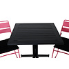 Way tuinmeubelset tafel 70x70cm en 2 stoel Lina roze, zwart.