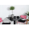 Way tuinmeubelset tafel 70x70cm en 2 stoel Lina roze, zwart.