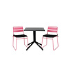 Way tuinmeubelset tafel 70x70cm en 2 stoel Lina roze, zwart.