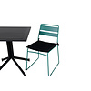 Way tuinmeubelset tafel 70x70cm en 2 stoel Lina groen, zwart.