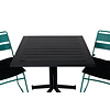 Way tuinmeubelset tafel 70x70cm en 2 stoel Lina groen, zwart.
