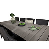 Levels tuinmeubelset tafel 100x229/310cm en 10 stoel Malin zwart, grijs.