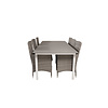 Levels tuinmeubelset tafel 100x229/310cm en 6 stoel Malin grijs.
