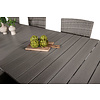 Levels tuinmeubelset tafel 100x229/310cm en 8 stoel Malin grijs.