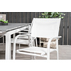 Levels tuinmeubelset tafel 100x229/310cm en 6 stoel Santorini wit, grijs.