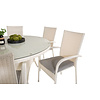 Volta tuinmeubelset tafel Ã˜150cm en 6 stoel Anna wit.
