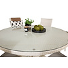 Volta tuinmeubelset tafel Ã˜150cm en 6 stoel Anna wit.
