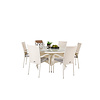 Volta tuinmeubelset tafel Ã˜150cm en 6 stoel Anna wit.