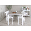 Llama tuinmeubelset tafel 100x205cm en 6 stoel Santorini wit, grijs, crèmekleur.