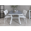 Virya tuinmeubelset tafel 90x160cm en 4 stoel Santorini wit, grijs.