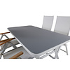 Virya tuinmeubelset tafel 90x160cm en 4 stoel Panama wit, grijs.