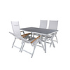 Virya tuinmeubelset tafel 90x160cm en 4 stoel Panama wit, grijs.