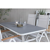 Virya tuinmeubelset tafel 90x160cm en 4 stoel Panama wit, grijs.