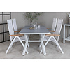 Virya tuinmeubelset tafel 90x160cm en 4 stoel Panama wit, grijs.