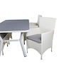 Virya tuinmeubelset tafel 90x160cm en 4 stoel Malin wit, grijs.
