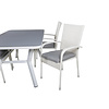 Virya tuinmeubelset tafel 90x160cm en 4 stoel Anna wit, grijs.