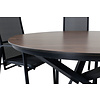 Llama tuinmeubelset tafel Ø120cm en 6 stoel Copacabana zwart, bruin.