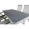 Virya tuinmeubelset tafel 90x160cm en 4 stoel 5posalu Albany wit, grijs.