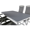 Virya tuinmeubelset tafel 90x160cm en 4 stoel 5posG Albany wit, grijs.