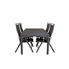 Marbella tuinmeubelset tafel 100x160/240cm en 4 stoel 5pos Albany zwart.