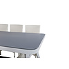 Virya tuinmeubelset tafel 100x200cm en 6 stoel Malin wit, grijs.
