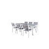 Virya tuinmeubelset tafel 100x200cm en 6 stoel Copacabana zwart, grijs, wit.