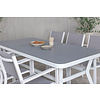 Virya tuinmeubelset tafel 100x200cm en 6 stoel Copacabana zwart, grijs, wit.