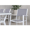 Virya tuinmeubelset tafel 100x200cm en 6 stoel Copacabana zwart, grijs, wit.