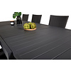 Marbella tuinmeubelset tafel 100x160/240cm en 8 stoel Anna zwart.