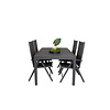 Marbella tuinmeubelset tafel 100x160/240cm en 4 stoel Break zwart.