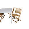 Marbella tuinmeubelset tafel 100x160/240cm en 4 stoel Cane lichtgrijs, naturel, wit.