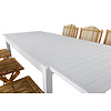 Marbella tuinmeubelset tafel 100x160/240cm en 6 stoel Cane lichtgrijs, naturel, wit.