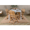 Marbella tuinmeubelset tafel 100x160/240cm en 6 stoel Cane lichtgrijs, naturel, wit.