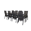 Marbella tuinmeubelset tafel 100x160/240cm en 8 stoel Copacabana zwart.