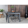 Marbella tuinmeubelset tafel 100x160/240cm en 4 stoel Dallas zwart, naturel.