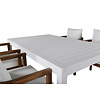 Marbella tuinmeubelset tafel 100x160/240cm en 4 stoel Erica naturel, wit.