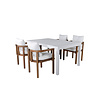 Marbella tuinmeubelset tafel 100x160/240cm en 4 stoel Erica naturel, wit.