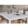 Marbella tuinmeubelset tafel 100x160/240cm en 4 stoel Erica naturel, wit.